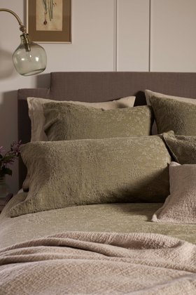 Dark Olive Claudia Cotton Linen Bed Linen