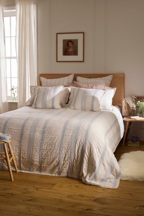 Blue Benji Stripe 100% Cotton Throw