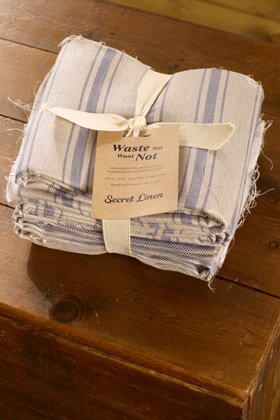 Waste Not Want Not French Blue Stripe Twill Fabric Parcel