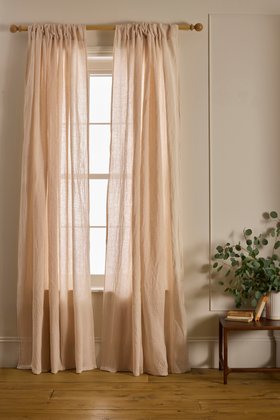 Café au Lay 100% Linen Loop Top Curtain