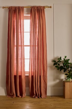 Spice 100% Linen Loop Top Curtain