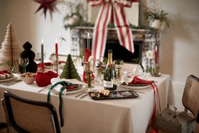 Christmas Shot - Off White Twill Cotton Linen Table Linens