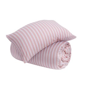 Blush Pink Fred Stripe Brushed 100% Organic Cotton Bed Linen