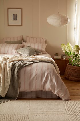 Rose Katie Stripe 100% Organic Cotton Bed Linen