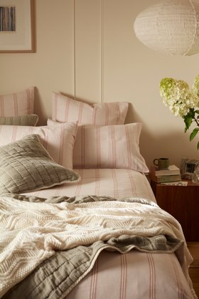 Rose Katie Stripe 100% Organic Cotton Bed Linen