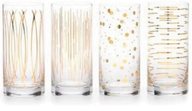 Mikasa Cheers Metallic Gold Set Of 4 High Ball Glasses