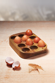 KitchenCraft Natural Elements Acacia Wood Egg Rack