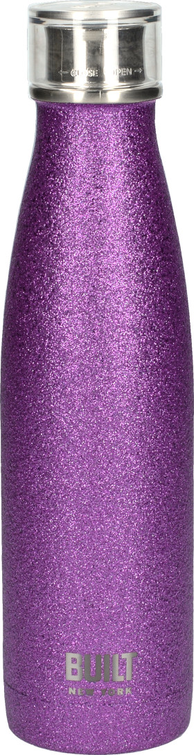 Built 500ml Purple Glitter Double Walled Stainless Steel Water Bottle