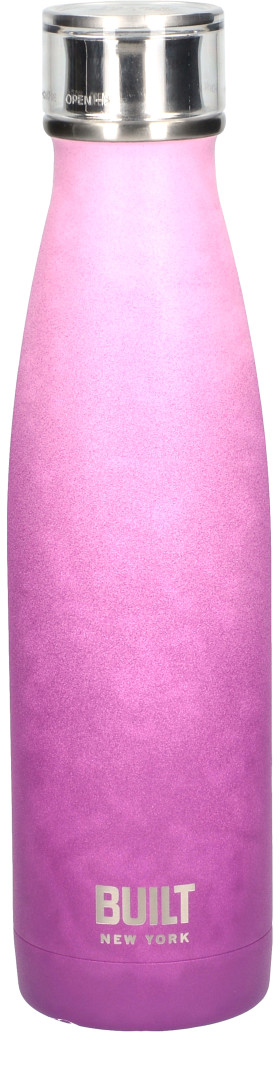Built 500ml Pink and Purple Ombre Double Walled Stainless Steel Water Bottle
