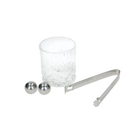 BarCraft Whiskey Glass and Stone Set in Gift Box