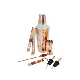 BarCraft 7-Piece Copper Cocktail Shaker Set in Gift Box, Stainless Steel