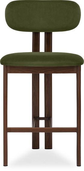 Arbor Kitchen Stool, Olive Green Sustainable Velvet