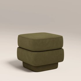 Ava Pouffe | Moss Green Sustainable Mohair Velvet