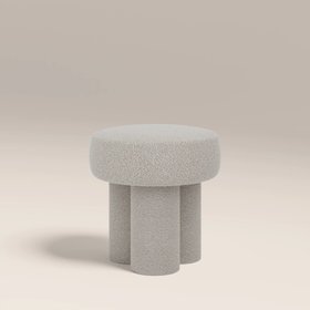 Ayla Pouffe | Speckled Stone Sustainable Boucle