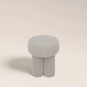 Ayla Pouffe | Speckled Stone Sustainable Boucle