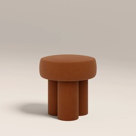 Ayla Pouffe | Rust Orange Fabric