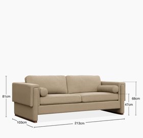 Ava 3 Seater Sofa | Oat Cream Fabric