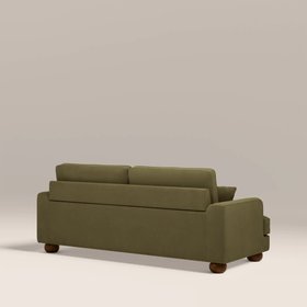 Nola 3 Seater Sofa | Moss Green Sustainable Mohair Velvet