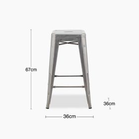 Tolix Style Stackable Kitchen Stool | Gunmetal