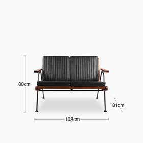 Wickham 2 Seater Sofa | Black Faux Leather