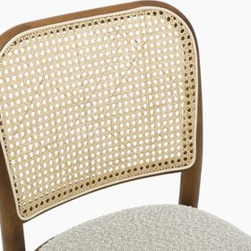 Bourne Wooden Dining Chair | Speckled Stone Sustainable Boucle & Walnut