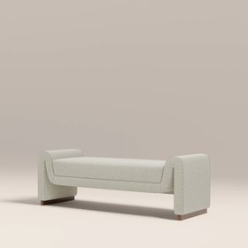 Bennett Bench | Speckled Stone Sustainable Boucle