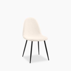 Rayner Dining Chair | Ivory White Teddy Boucle