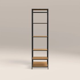 Seaford Open Wardrobe | Oak & Black