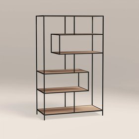Seaford Large Display Unit | Black & Oak