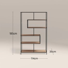 Seaford Large Display Unit | Black & Oak