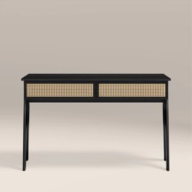 Campbell Large Wooden 2 Drawer Desk | Black