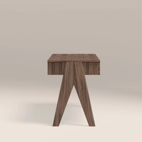 Campbell Large Wooden 2 Drawer Desk | Walnut