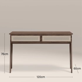 Campbell Large Wooden 2 Drawer Desk | Walnut