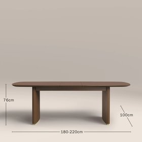 Caleb 6-8 Seat Rectangle Wooden Extendable Dining Table | Walnut