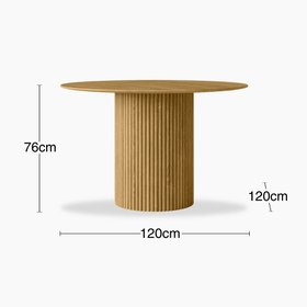 Marcel 4 Seat Round Dining Table | Oak Effect