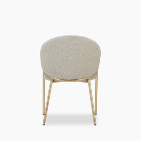 Luca Carver Dining Chair | Speckled Stone Sustainable Boucle & Brass