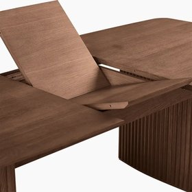 Caleb 6-8 Seat Rectangle Wooden Extendable Dining Table | Walnut