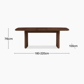 Caleb 6-8 Seat Rectangle Wooden Extendable Dining Table | Walnut