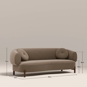 Hallfield 3 Seater Sofa | Truffle Brown Sustainable Mohair Velvet