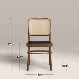 Bourne Wooden Dining Chair | Vintage Black Faux Leather & Walnut