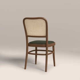 Bourne Wooden Dining Chair | Vintage Green Faux Leather & Walnut