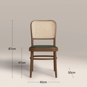 Bourne Wooden Dining Chair | Vintage Green Faux Leather & Walnut