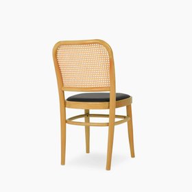 Bourne Wooden Dining Chair | Vintage Black Faux Leather & Oak