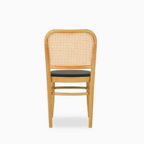 Bourne Wooden Dining Chair | Vintage Black Faux Leather & Oak