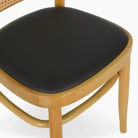 Bourne Wooden Dining Chair | Vintage Black Faux Leather & Oak