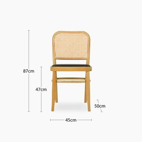 Bourne Wooden Dining Chair | Vintage Black Faux Leather & Oak