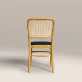 Bourne Wooden Dining Chair | Vintage Black Faux Leather & Oak