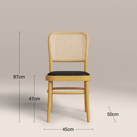 Bourne Wooden Dining Chair | Vintage Black Faux Leather & Oak