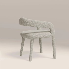Ophelia Carver Dining Chair | Speckled Stone Sustainable Boucle