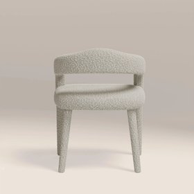 Ophelia Carver Dining Chair | Speckled Stone Sustainable Boucle